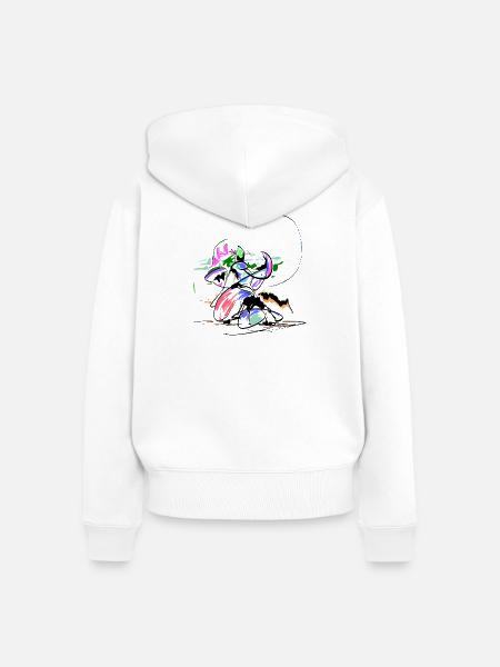 Zauberer Abstrakt - Frauen Premium Bio Zip Hoodie - Weiß