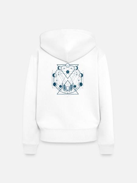 Geometrie - Frauen Premium Bio Zip Hoodie - Weiß