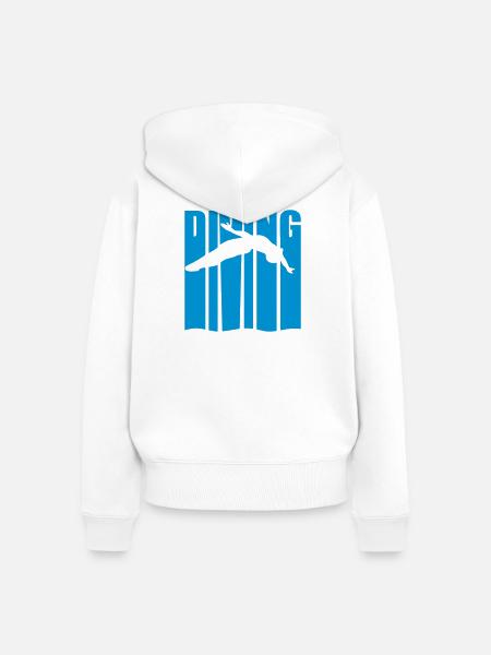 Turmspringen - Frauen Premium Bio Zip Hoodie - Weiß