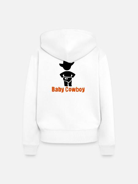 Baby Cowboy - Frauen Premium Bio Zip Hoodie - Weiß
