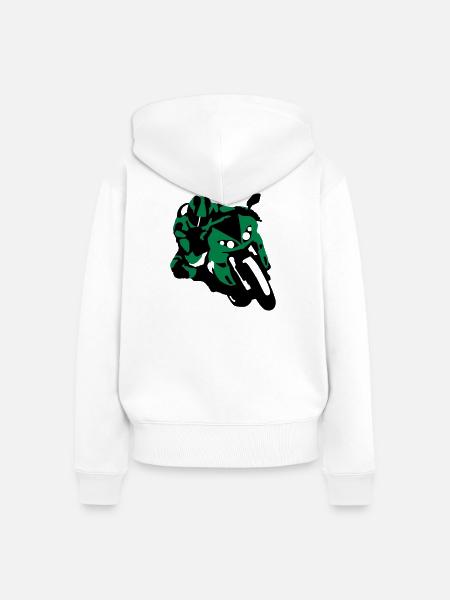 Motorrad - Frauen Premium Bio Zip Hoodie - Weiß
