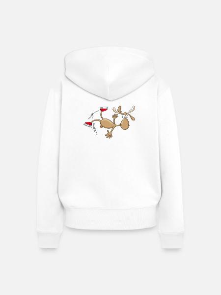 the flying elch - Frauen Premium Bio Zip Hoodie - Weiß