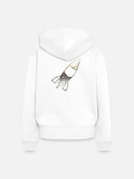 Rakete 15 - Frauen Premium Bio Zip Hoodie - Weiß