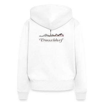 Düsseldorf - Sweat à capuche zippé Premium bio Femme - blanc - Dos - AI Model Female 172 light (172cm)