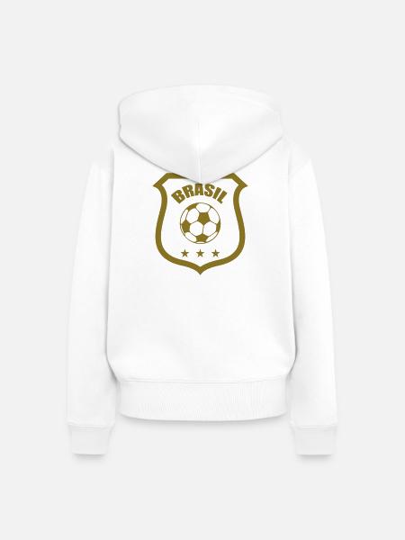 Brasil - Frauen Premium Bio Zip Hoodie - Weiß