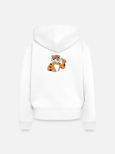 Tiger - Frauen Premium Bio Zip Hoodie - Weiß