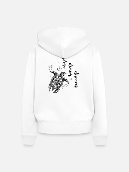 Explore Dream Discover - Turtle - Frauen Premium Bio Zip Hoodie - Weiß