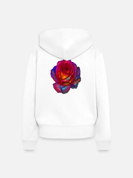 Rosa - Frauen Premium Bio Zip Hoodie - Weiß
