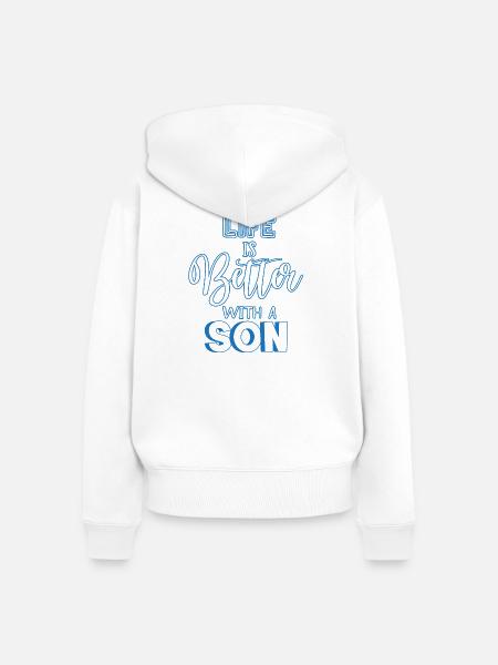 Sohn - Frauen Premium Bio Zip Hoodie - Weiß