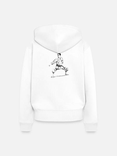 Karate - Frauen Premium Bio Zip Hoodie - Weiß