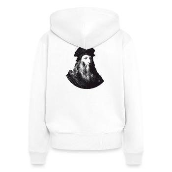 Leonardo Da Vinci - Frauen Premium Bio Zip Hoodie - Weiß - Hinten - AI Model Female 172 light (172cm)