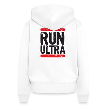 Führen Sie Ultra aus - Frauen Premium Bio Zip Hoodie - Weiß - Hinten - AI Model Female 172 light (172cm)