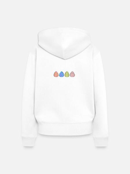 4 bunte Ostereier - Frauen Premium Bio Zip Hoodie - Weiß