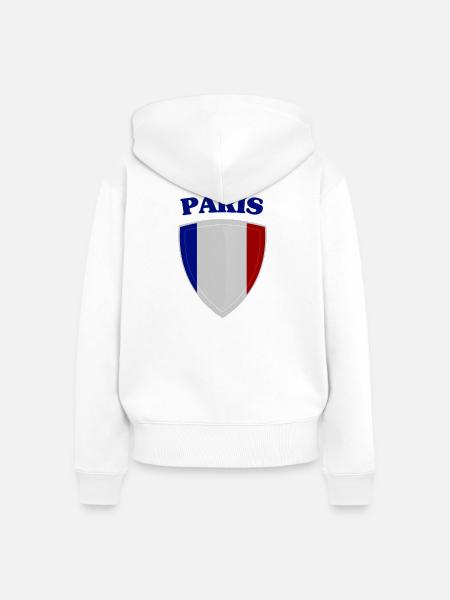 Paris - Frauen Premium Bio Zip Hoodie - Weiß
