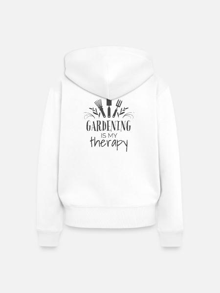 Gartenliebe Pflanzenmotiva - Frauen Premium Bio Zip Hoodie - Weiß