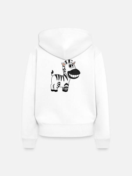 Zebra - Frauen Premium Bio Zip Hoodie - Weiß