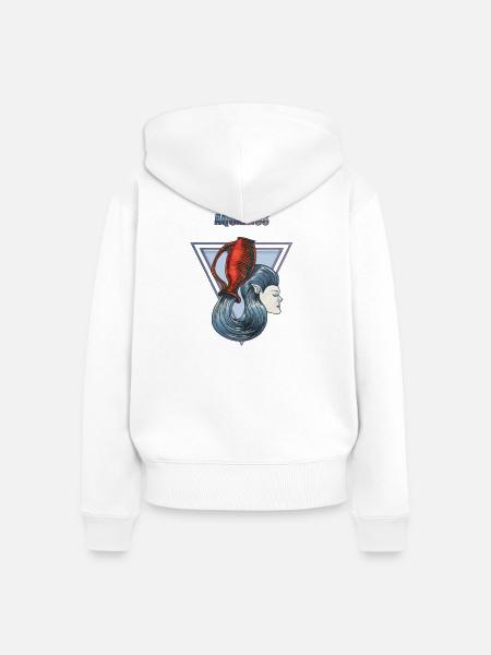 Wassermann Sternzeichen - Frauen Premium Bio Zip Hoodie - Weiß