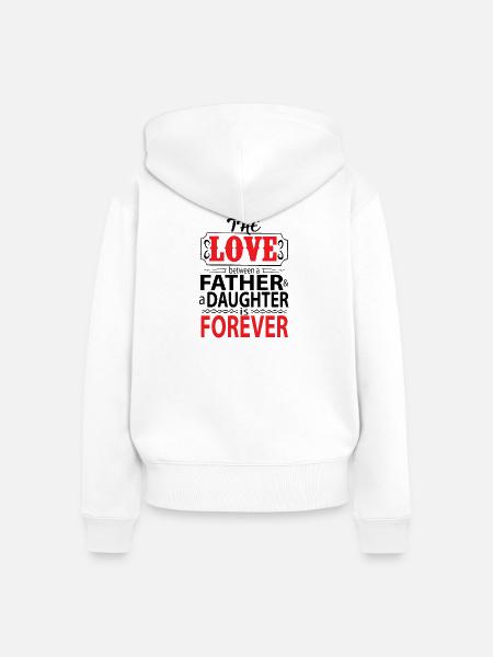 father daughter forever - Frauen Premium Bio Zip Hoodie - Weiß