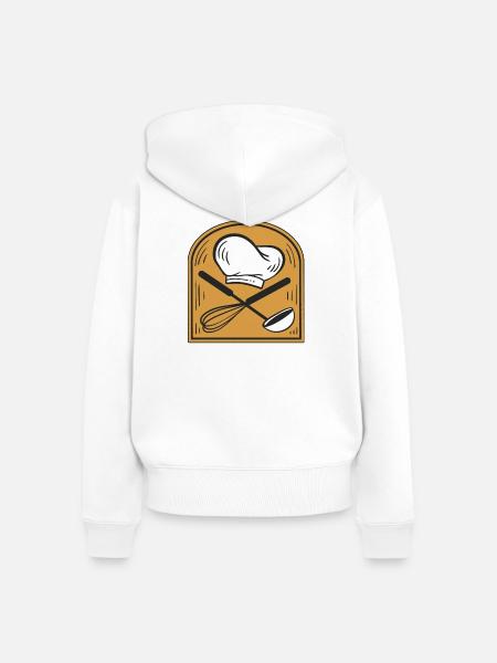 Koch - Frauen Premium Bio Zip Hoodie - Weiß