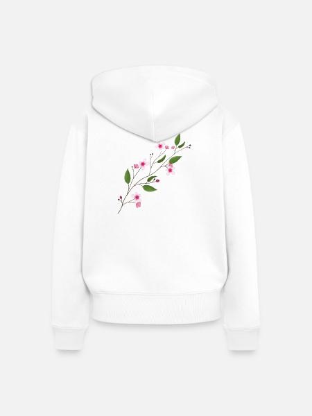 Kirschblüte - Frauen Premium Bio Zip Hoodie - Weiß