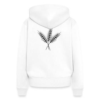 Drei feinkörnige Stiele - Frauen Premium Bio Zip Hoodie - Weiß - Hinten - AI Model Female 172 light (172cm)