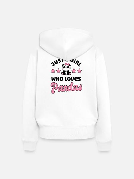 Panda Pandabär - Frauen Premium Bio Zip Hoodie - Weiß