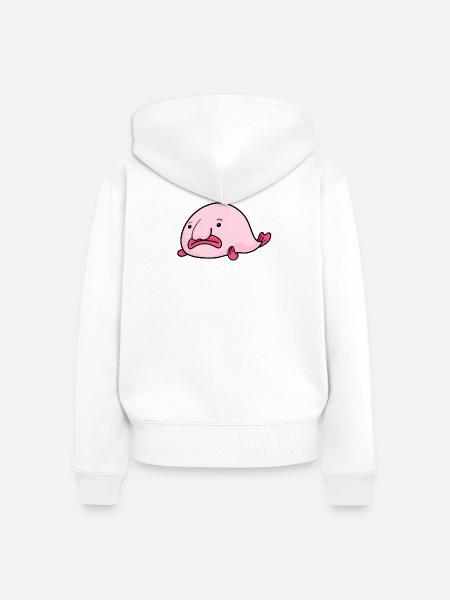 Blobfisch Fisch - Frauen Premium Bio Zip Hoodie - Weiß
