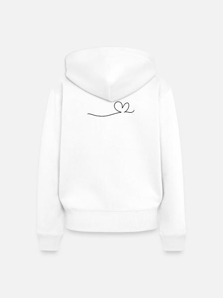 Linie Herz - Frauen Premium Bio Zip Hoodie - Weiß