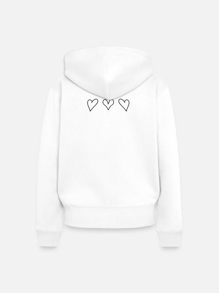 Herz Herze Liebe - Frauen Premium Bio Zip Hoodie - Weiß