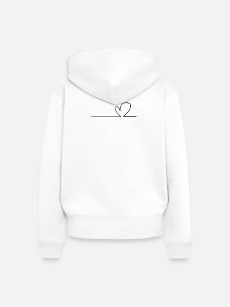 Herz Linie - Frauen Premium Bio Zip Hoodie - Weiß
