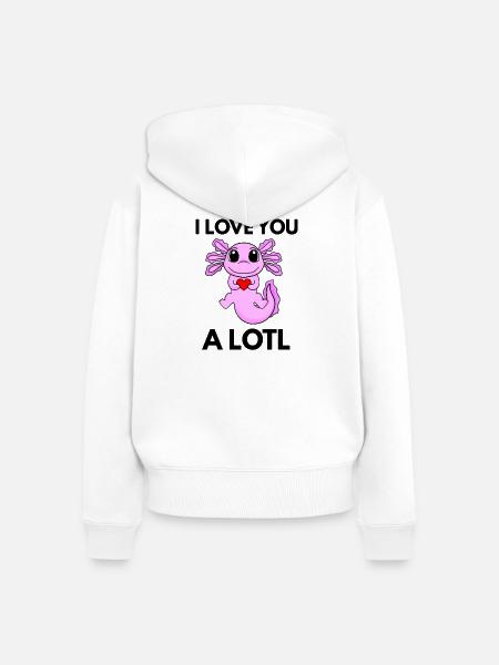 Axolotl - Frauen Premium Bio Zip Hoodie - Weiß