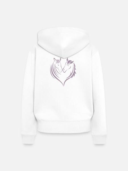 Pferde Herz Pferdeliebhaber - Frauen Premium Bio Zip Hoodie - Weiß