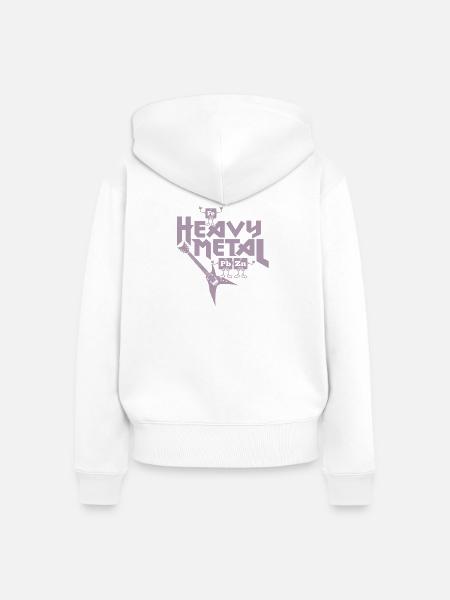 Heavy Metal Funny - Frauen Premium Bio Zip Hoodie - Weiß