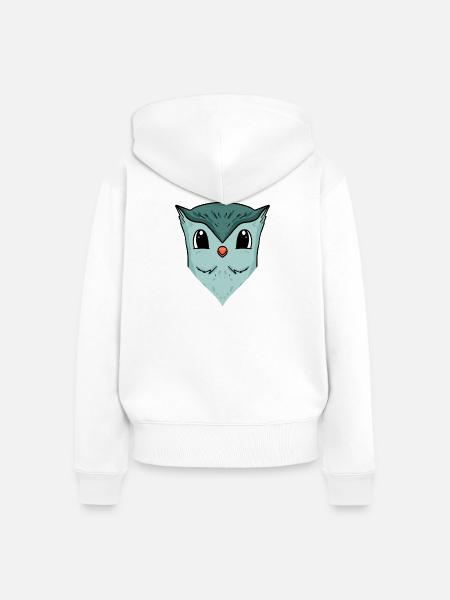 Eule - Frauen Premium Bio Zip Hoodie - Weiß