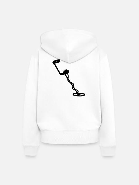 Metalldetektor - Frauen Premium Bio Zip Hoodie - Weiß
