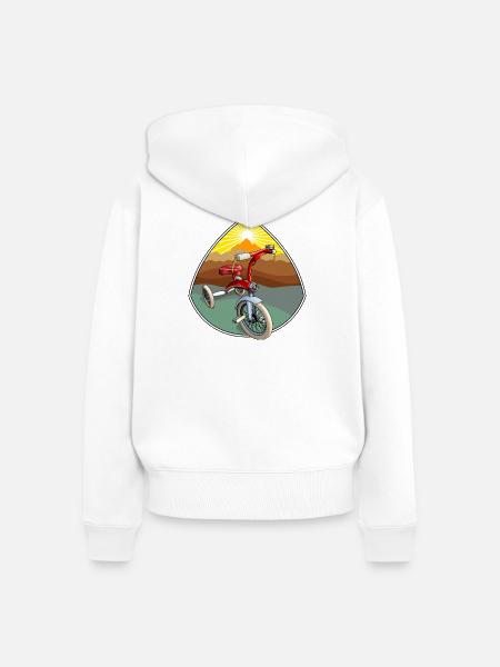 Dreirad fühlt sich gut an - Frauen Premium Bio Zip Hoodie - Weiß