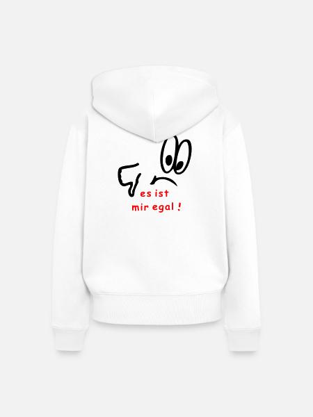 es ist mir egal, comic - Frauen Premium Bio Zip Hoodie - Weiß