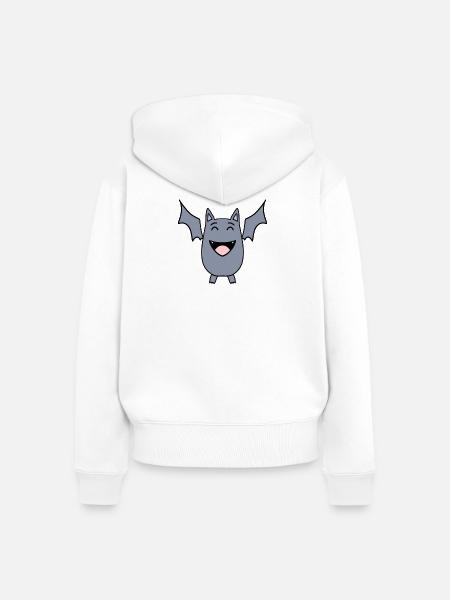 Fledermaus - Frauen Premium Bio Zip Hoodie - Weiß