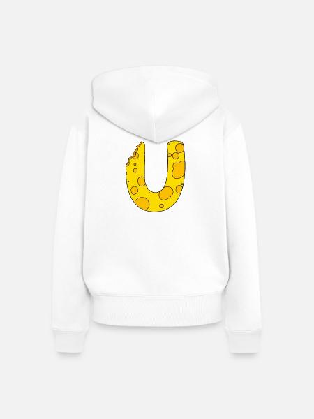 Buchstabe U - Frauen Premium Bio Zip Hoodie - Weiß