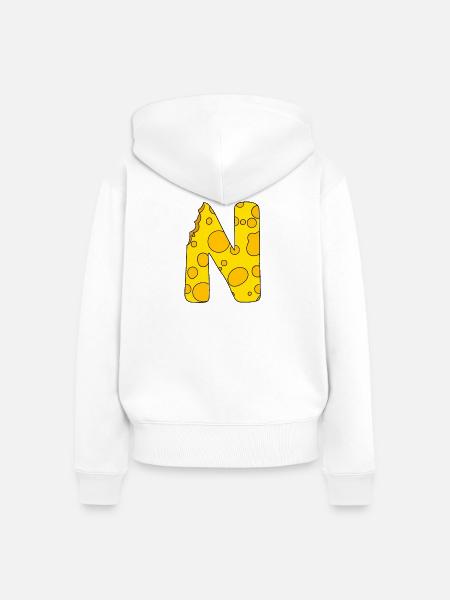 Buchstabe N - Frauen Premium Bio Zip Hoodie - Weiß