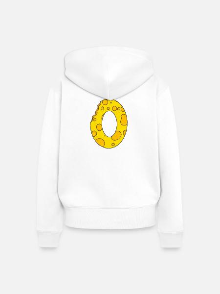 Buchstabe O - Frauen Premium Bio Zip Hoodie - Weiß