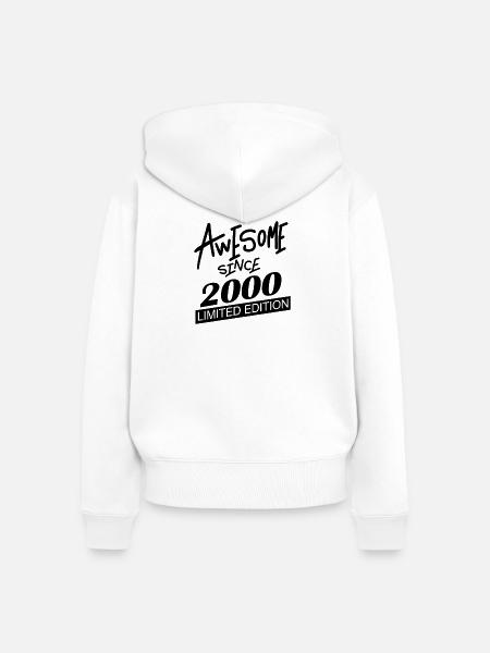 Fantastisch seit 2000 - Frauen Premium Bio Zip Hoodie - Weiß
