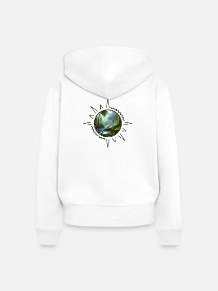 Mitten im Dschungel - Frauen Premium Bio Zip Hoodie - Weiß