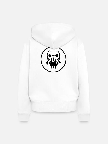 Logo Zombie Alien - Frauen Premium Bio Zip Hoodie - Weiß