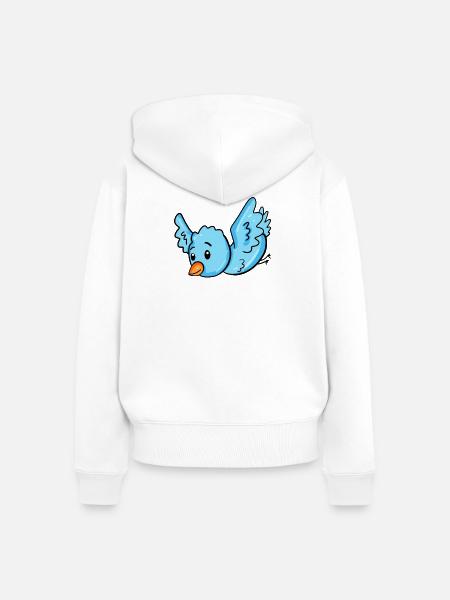 Vogel Blau - Frauen Premium Bio Zip Hoodie - Weiß