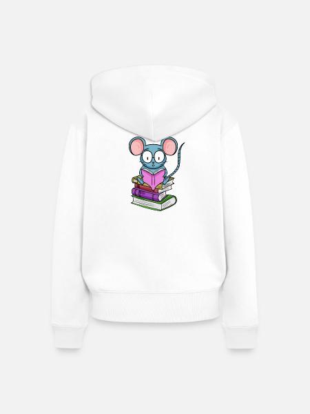 Lesen Buch Bücher Leser Geschenk - Frauen Premium Bio Zip Hoodie - Weiß