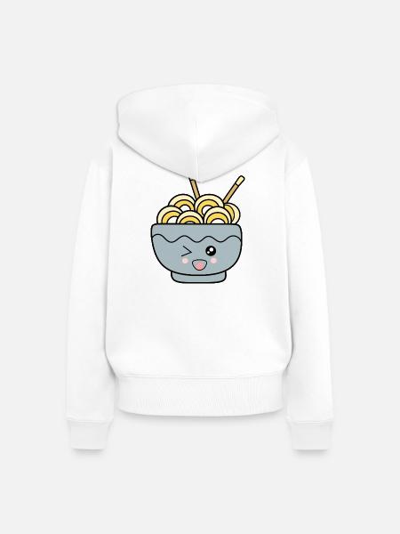 Kawaii Nudeln Ramen - Frauen Premium Bio Zip Hoodie - Weiß