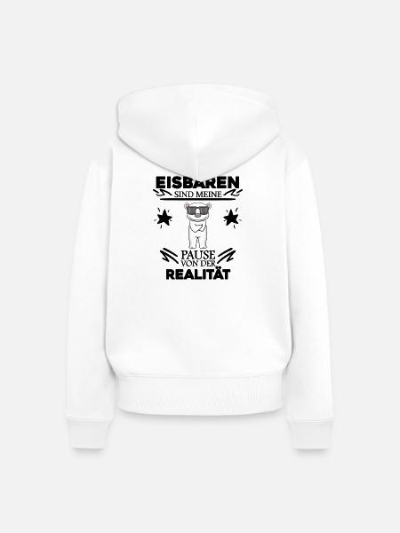 Eisbär Polarbär Bär - Frauen Premium Bio Zip Hoodie - Weiß