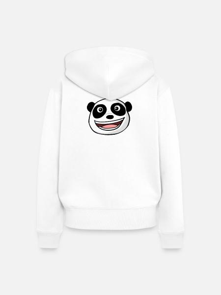 Panda Kopf - Frauen Premium Bio Zip Hoodie - Weiß