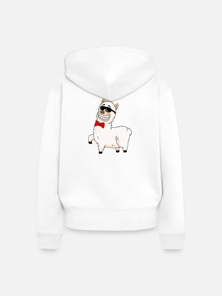 Cool Alpaka - Frauen Premium Bio Zip Hoodie - Weiß